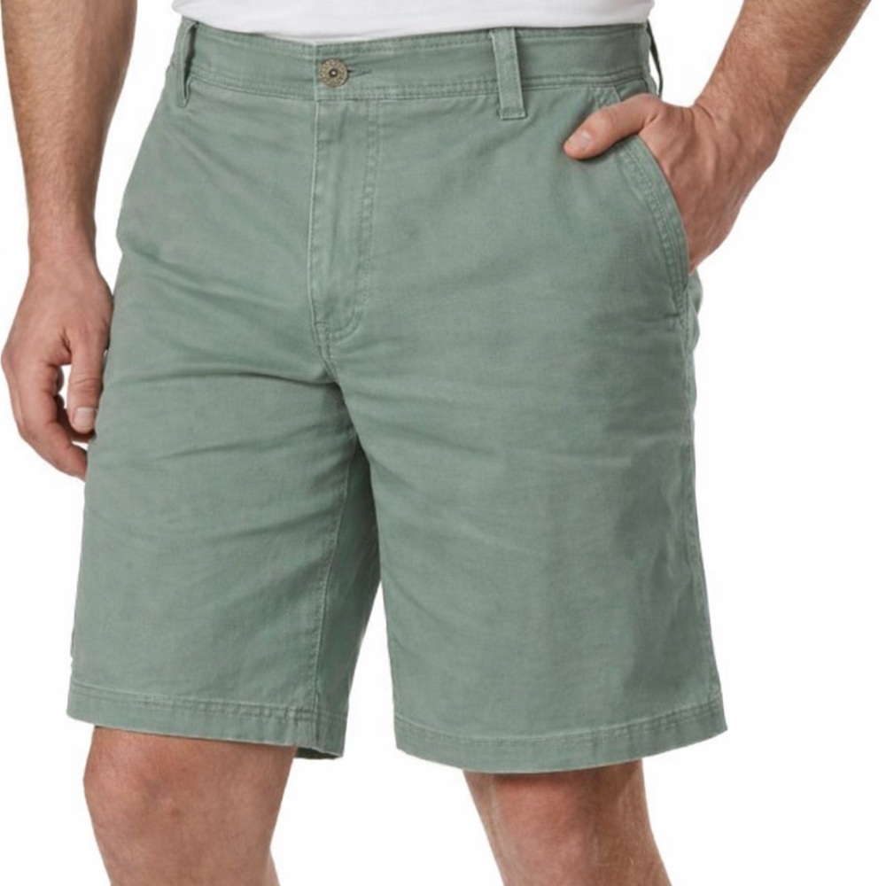 G.H. Bass & Co. Men’s Casual Chino Shorts Green Stretch Cotton Size 33x10.5